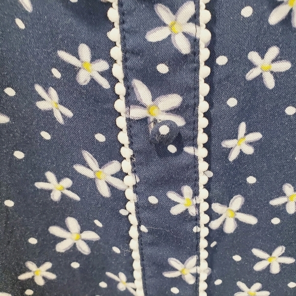 Disney a Collection by LC Lauren Conrad  women's floral navy blue blouse… - Picture 9 of 11